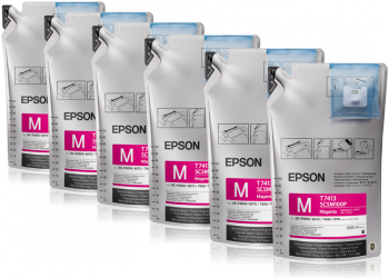 Epson 6 Pack of 1L Ultrachrome DS Inks - Magenta (T741320)