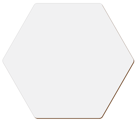 Unisub 3.97" x 3.46" Hexagon Gloss White Hardboard Coaster