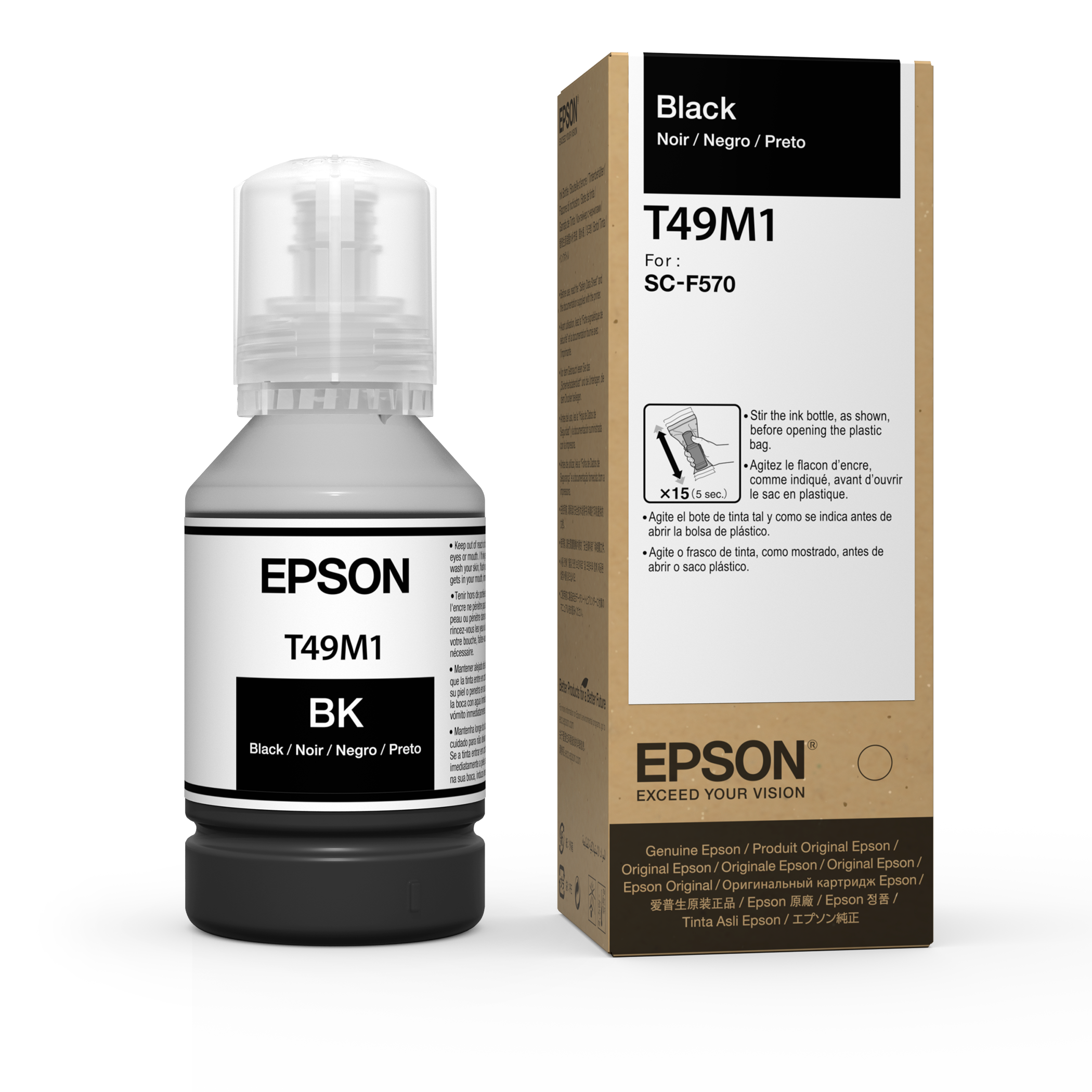 Epson 140ml T49M UltraChrome Dye Sub Ink - Black (T49M120)
