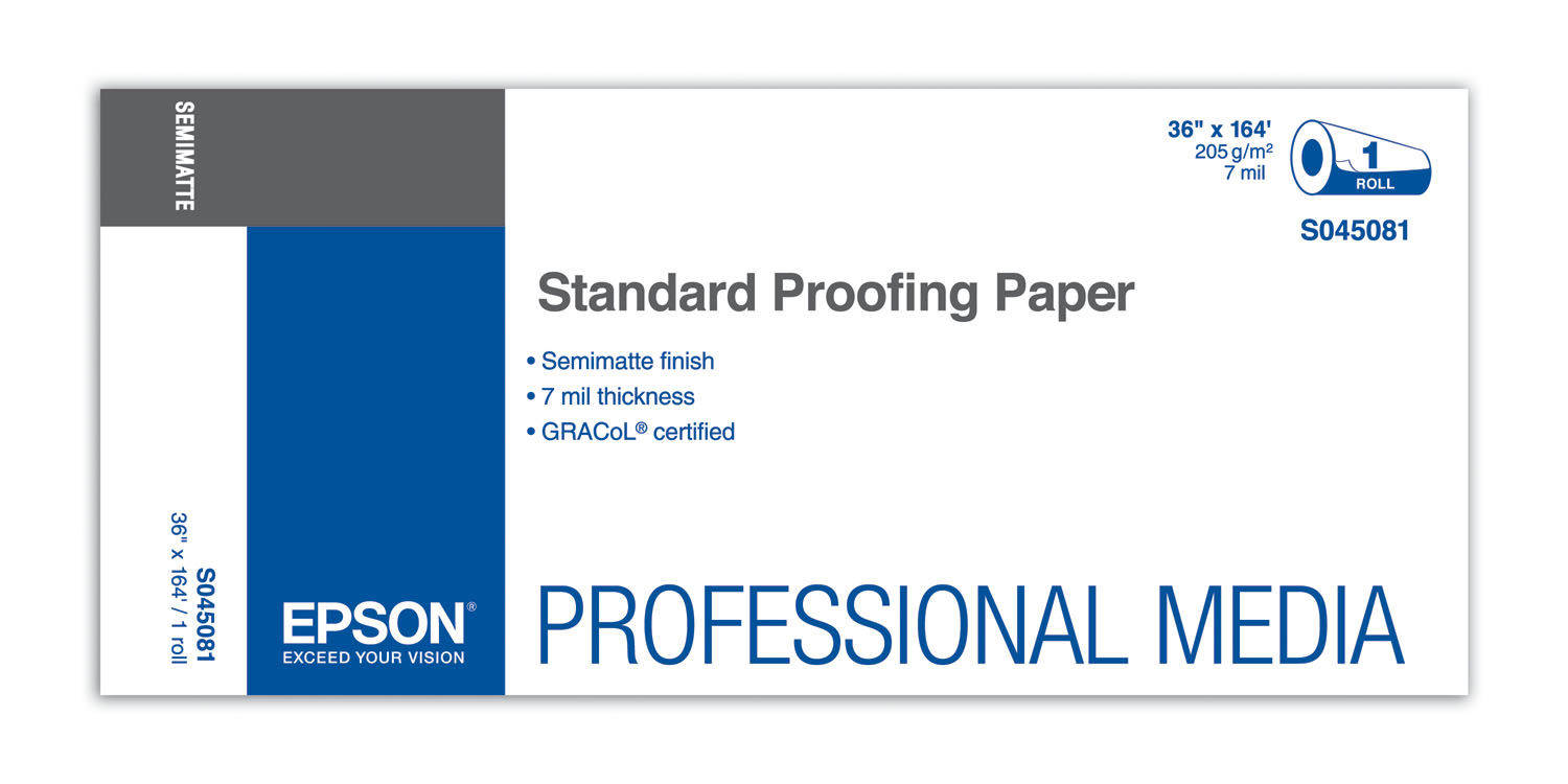 Epson Standard Proofing Paper 205gsm - 36" x 164' Roll (S045081)
