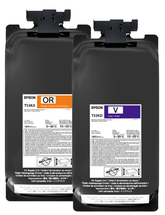 Epson 1.6L T53K Ultrachrome Dye Sub Initial Ink Pack - Orange and Violet (T53KVIV)