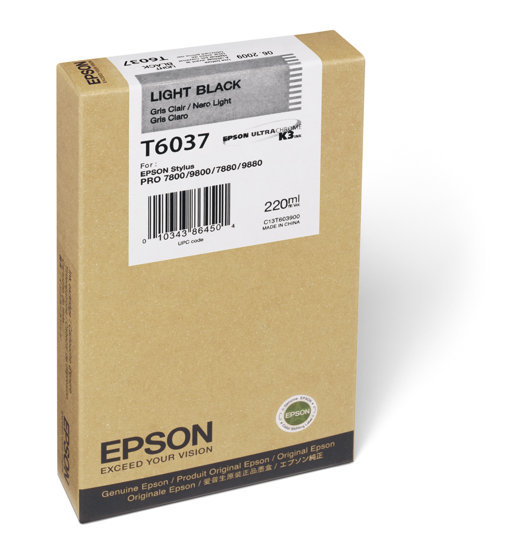 Epson 7800/7880/9800/9880 Light Black Ink UltraChrome (220ml) (T603700)
