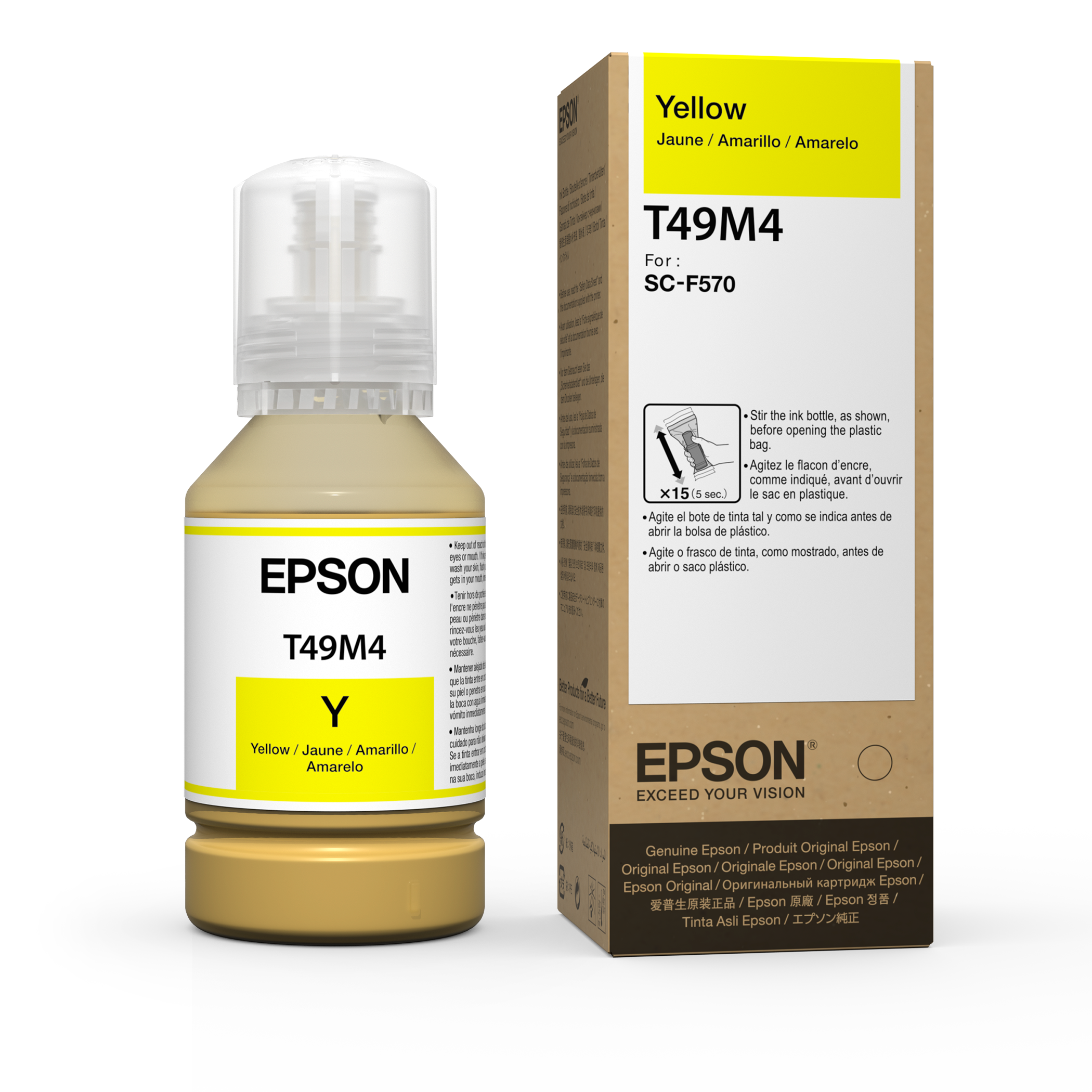Epson 140ml T49M UltraChrome Dye Sub Ink - Yellow (T49M420)