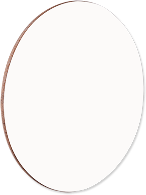 Unisub 3.54" Round Gloss White Hardboard Coaster