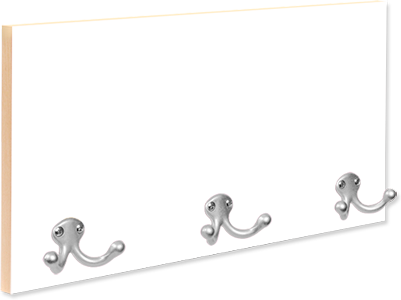Unisub Coat Hanger with 3 Silver Hooks, Natural Edge