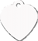 Unisub 1.25" x 1.38" 1 Sided Heart Aluminum Pet Tag