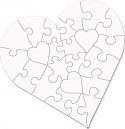 Unisub 6.7" Heart Shape Hardboard Jigsaw Puzzle 25 Piece